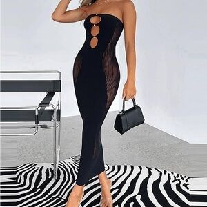 White Fox Boutique Black Strapless Dress